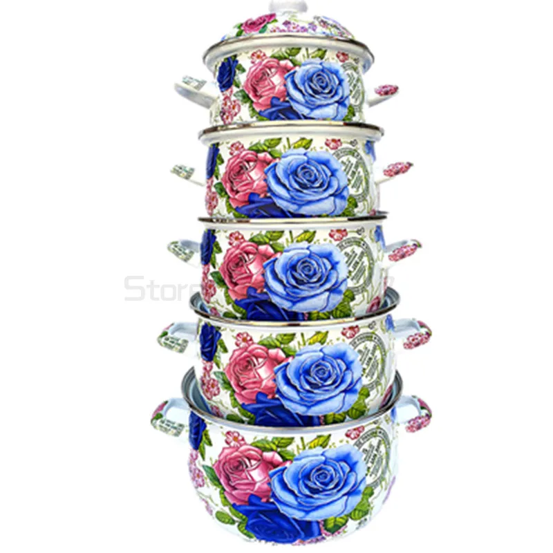 Enamel Soup Stew Pot Cooking Pot Induction Cooker Universal Cooking Set Stock pots Cookware Hot