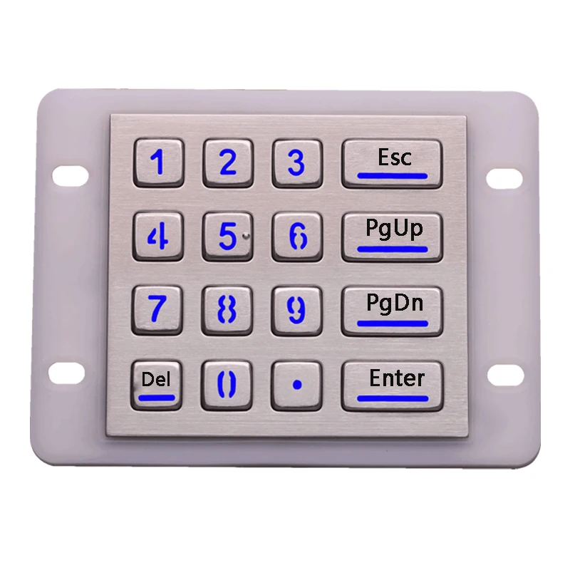 16 клавиш USB киоск клавиатуры с подсветкой IP68 Водонепроницаемая металлическая