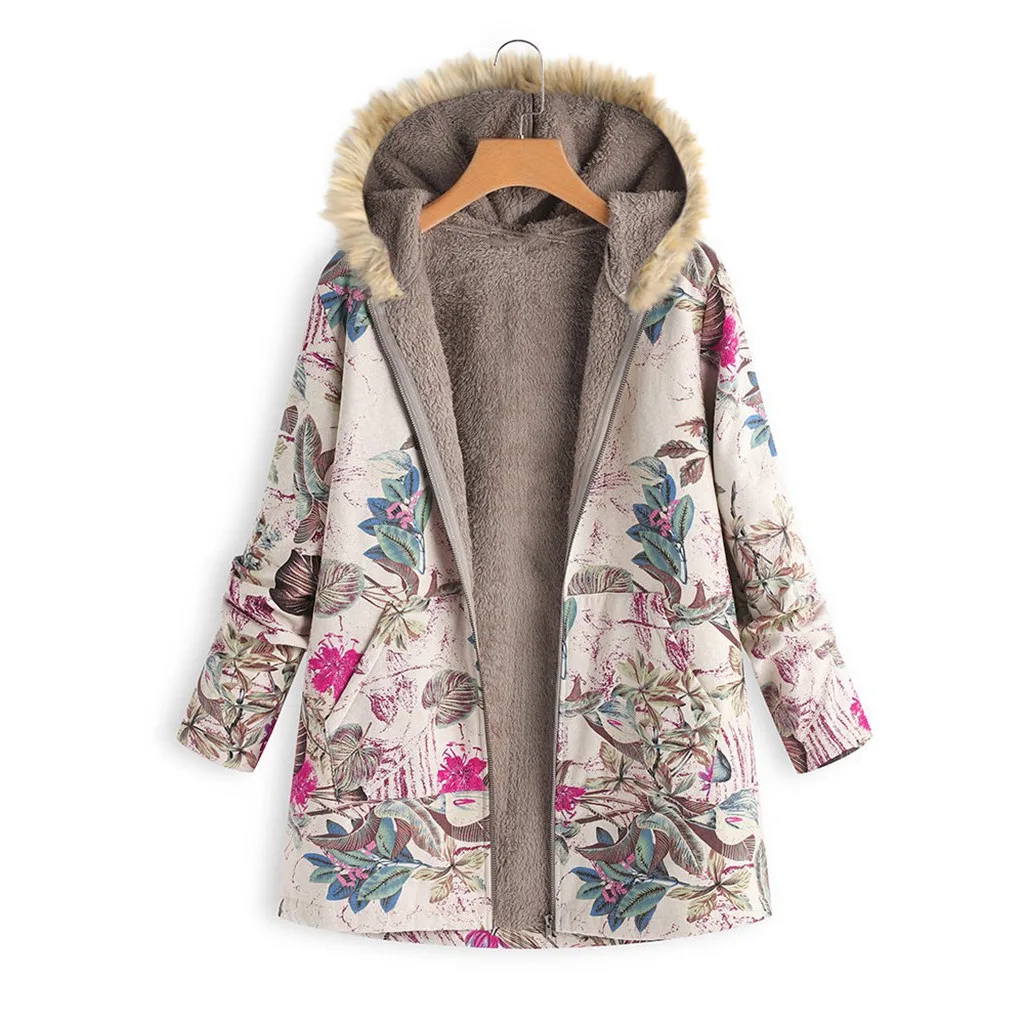 30h Женское пальто с меховым воротником на молнии и бархатная куртка с принтом кардиган длинное пальто на пуговицах верхняя одежда femme chaquetas mujer