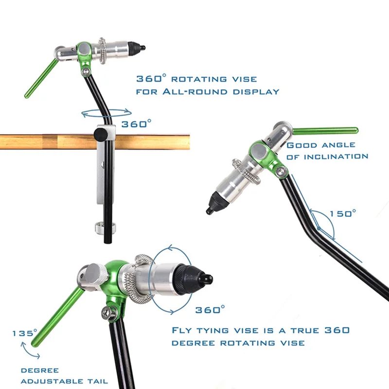 

Rotary Fly Tying Vise Alloy Travel Vice Fishing Equipment Tool Portable Fitting