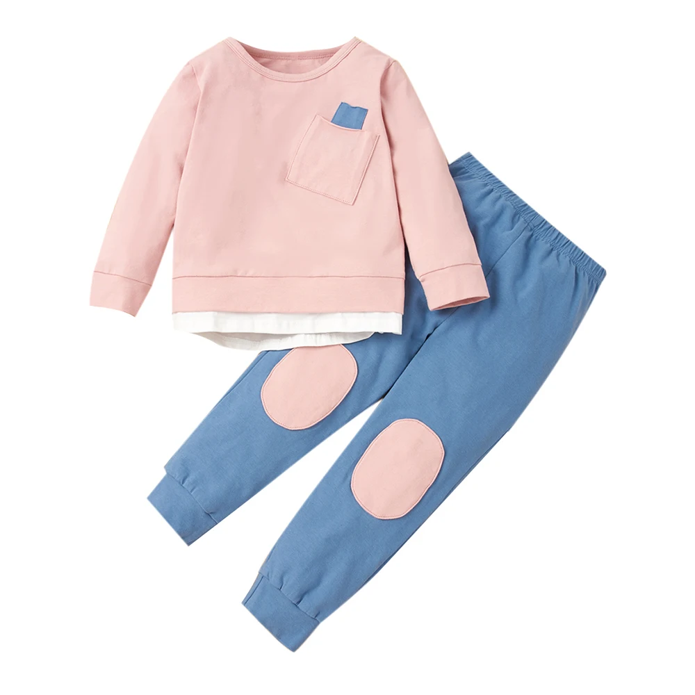 

Toddler Girl Clothes 2pcs Set Autumn Long Sleeve Solid O Neck Top Pants Kids Clothes Girls Baby Clothes for Girls Baby's Set