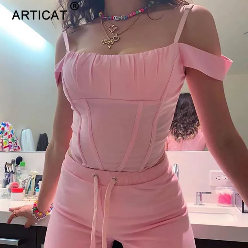 

Articat Strapless Strap Sexy Crop Top Women Off Shoulder Backless Summer Tank Top 2019 Streetwear Solid White Casual Women Tops