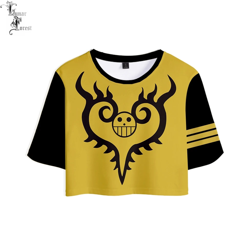 

One-Piece 3D Printing Women Crop Tops Summer Short Sleeve T-shirts Japanese Anime Fashion Style Casual Girls Sexy Tee Shirts