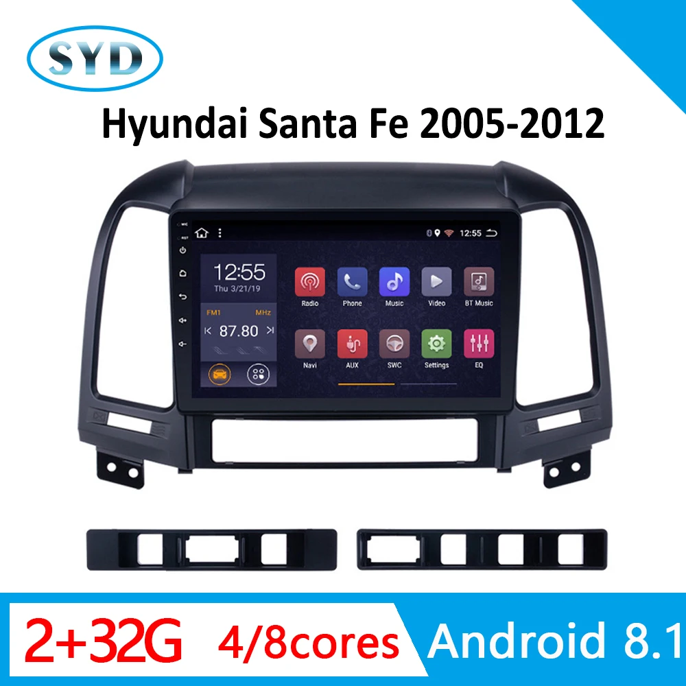 Автомобильная Радио для hyundai Santa Fe 2005 2012 32G rom мультимедийная система Android 8 1 9 &quotgps