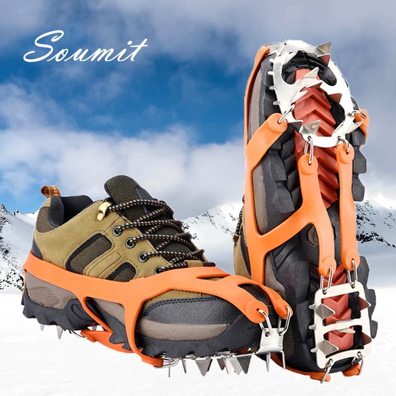 

Soumit 18 Teetch Stainless Steel Anti-slip Non-slip Ice Cleat Set Outdoor Climing Snow Ice Shoes Cover Ice Claws Shoe Ice Cleats