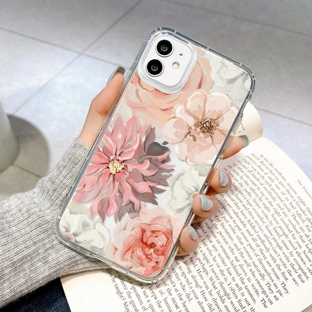 Case For Iphone 12 Pro Max Cases Silicone Funda Iphone 11 Pro 13 Mini XR X Xs Max 7 8 Plus Capa iphone11 Pro Flora Phone Covers U376