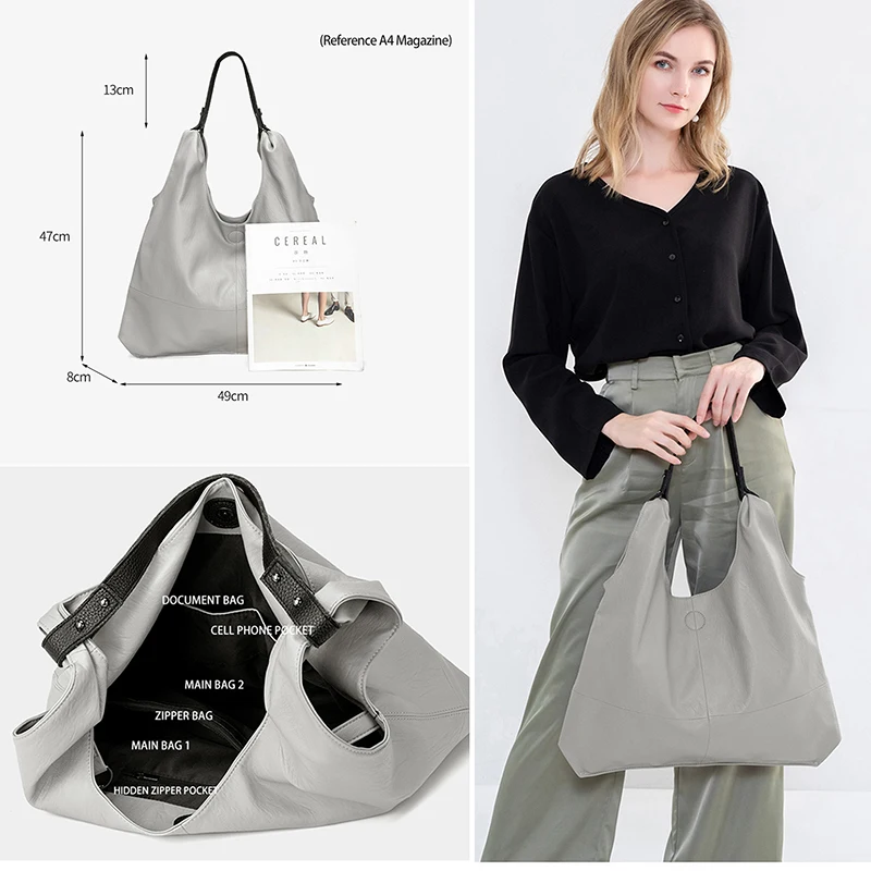 ZROM женская сумка тоут из натуральной кожи модные классические сумки большая