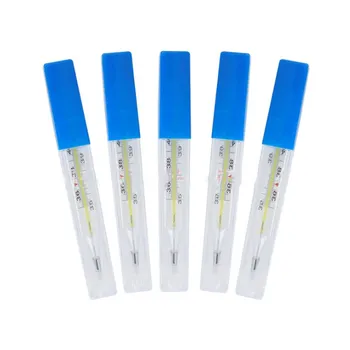 

5 Pcs Kids Adults Large Screen Clinical Home Medical Mercury Glass Thermometer Body Temperature Measurement Device 35-42 degrees
