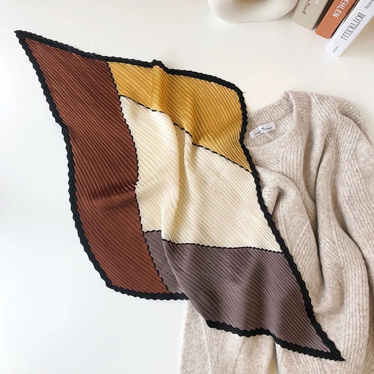 Luxury Silk Pleated Scarf - Womens Hair  Neck Accessory