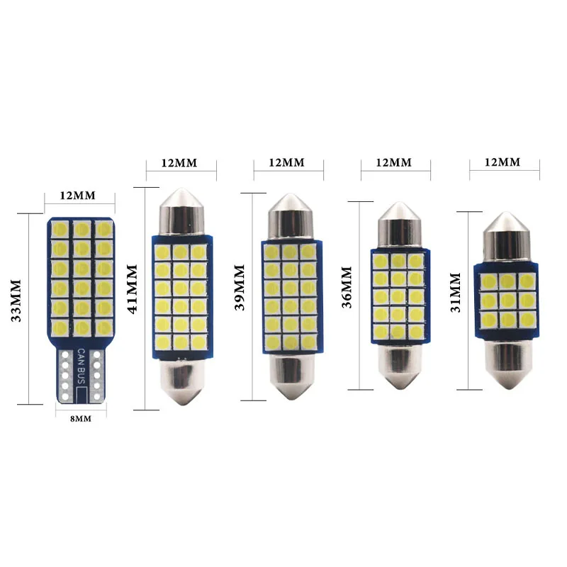 Светодиодсветодиодный лампа T10 W5W c5w 31/36/39/41 мм 18SMD 3030 1 шт.|Сигнальная лампа| |