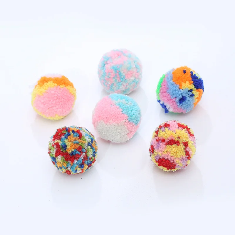 1Pc Pet Toy Plush Ball Cat Ball Toy Bouncy Ball Small Pet Interactive Toys Multi Color Choice Bayberry Ball Cat Throwing Toys