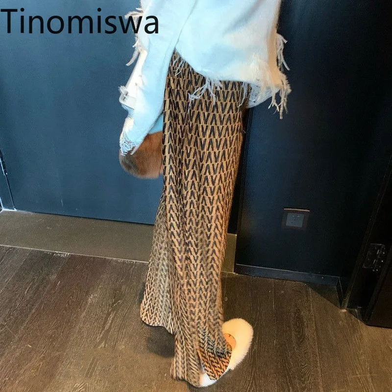 Tanio Tinomiswa Harajuku spodnie damskie Split aksamitny nadruk kobiety w