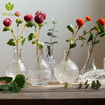 

Transparent Vases Glass Tabletop Plants Home Bonsai Decoration Nordic style Terrarium Hydroponic Plant Vases Vintage Flowers Pot