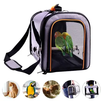 

Bird Carrier Bird Travel Cage Backpack Folding with Perch Dog Backpack Carrier for Pet Parrot Cat Rabbit
