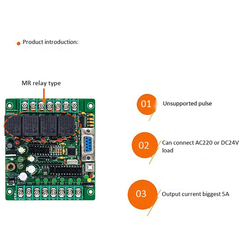Программируемый контроллер логики ПЛК FX2N 10MR STM32 MCU 6 вход 4 выход AD 0-10 в контроллер двигателя DC 24 В автоматическое реле управления