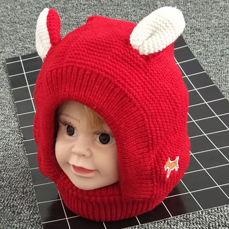 Детская зимняя шапка с ушками щенка из мультфильма вязаные шапки флисовые для