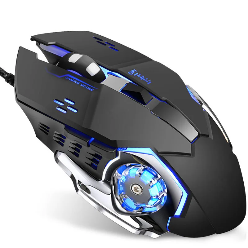 

2400DPI Mechanical Game Wired Silent Mouse Eating Chicken Gaming LOL Game Dedicated Home Office General Purpose