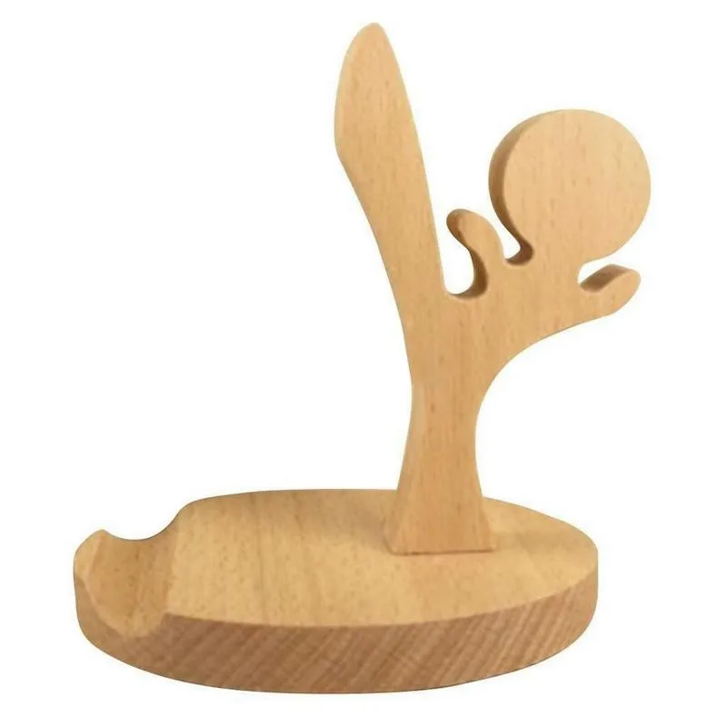 Desktop Pemegang Telepon Kayu Kufung Gaya Ponsel untuk Ponsel Samsung Smart Stand untuk Xiaomi untuk Iphone Portable Bracket Ho N7E3