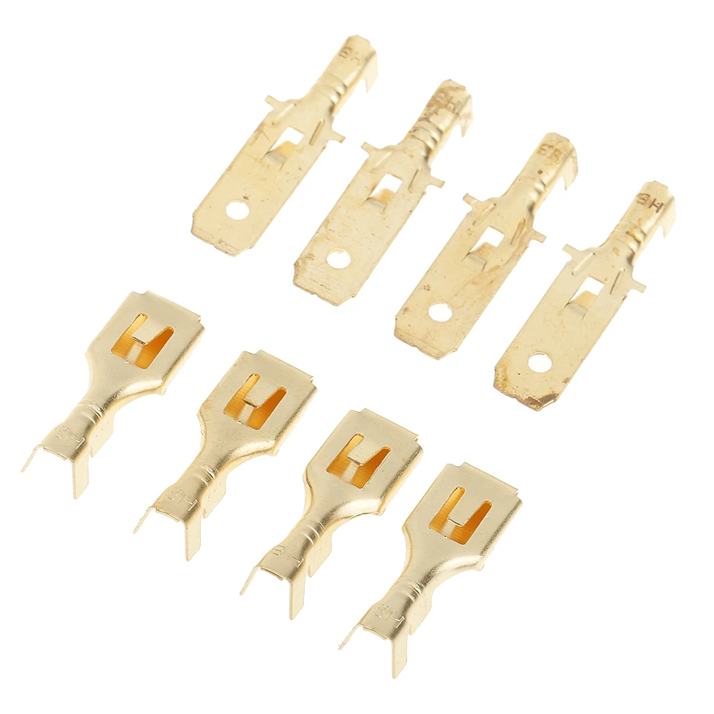 10 Pieces 4 Pin 6.3mm Crimp Terminal Cable Locking Male Female Connector Kit