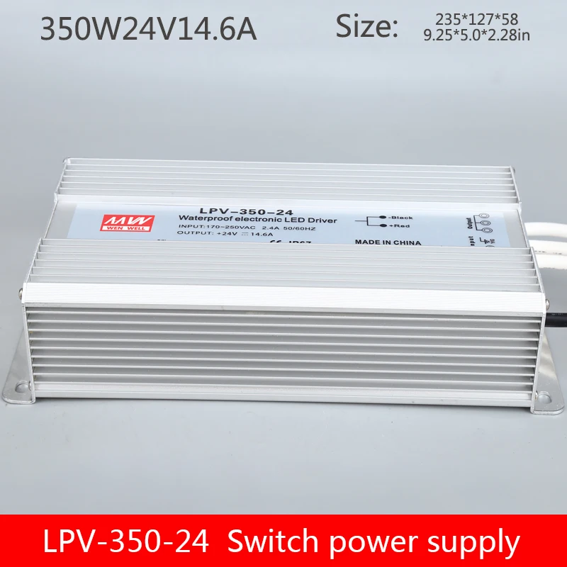 350W24V14. 6A водонепроницаемый выключатель питания Одиночная группа DC Выход 12v36V48V открытый трансформатор дождя