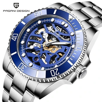 

PAGANI DESIGN Automatic Men's Watches Waterproof 316L Stainless Steel Wrist Watch SKeleton Lume Dial Sapphire Relojes Hombre New