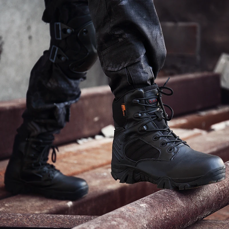 Mens Military Boots Desert Boots Black 80 Kitleler Men's Waterproof Hiking Boots Outdoor Traval Sandproof Boots Large Size39-47