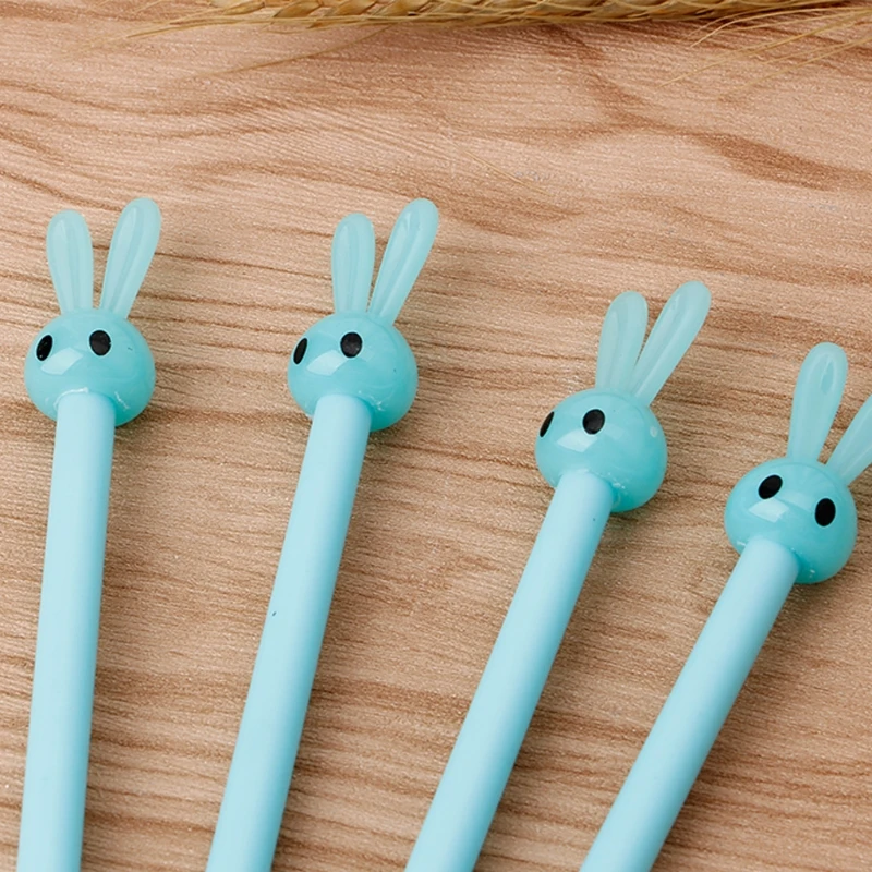 4 шт. милый кролик гелевая ручка 0,5 мм Kawaii Кролик черные чернила производитель мультфильм канцелярские принадлежности L41E