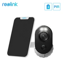 Reolink-Kit de Panel Solar Argus 3, cámara con batería recargable, foco exterior, visión nocturna a Color, PIR, acceso remoto a través del teléfono