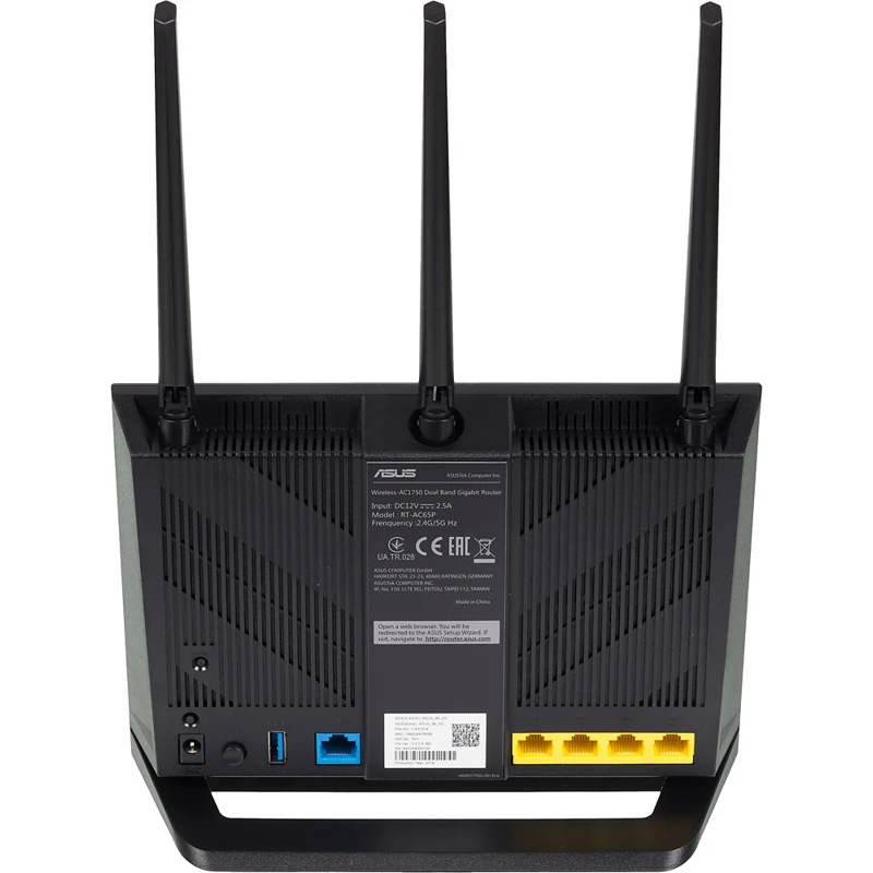 Роутер беспроводной Asus RT-AC65P AC1750 10/100/1000BASE-TX черный