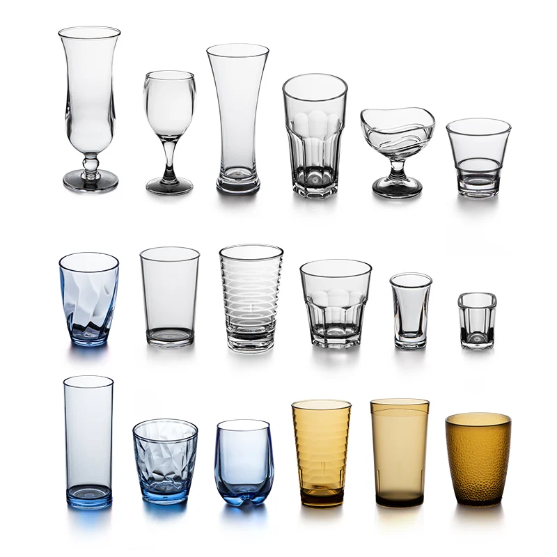 6pcs Acrylic Drinking Glasses Set Plastic Tumblers Plastic Cups