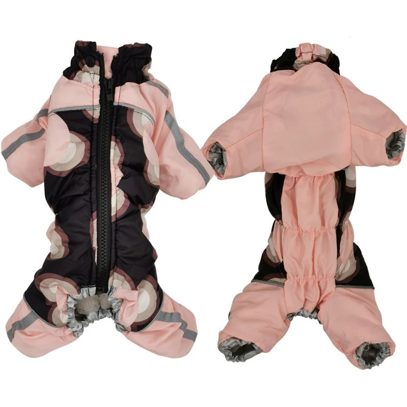 Одежда для собак с собакой Зимние теплые пальто Водонепроницаемый куртка щенком, куртка с принтом для остекленной двери, занавески для бульдога Чихуахуа маленькие собаки Светоотражающие домашних животных Костюмы