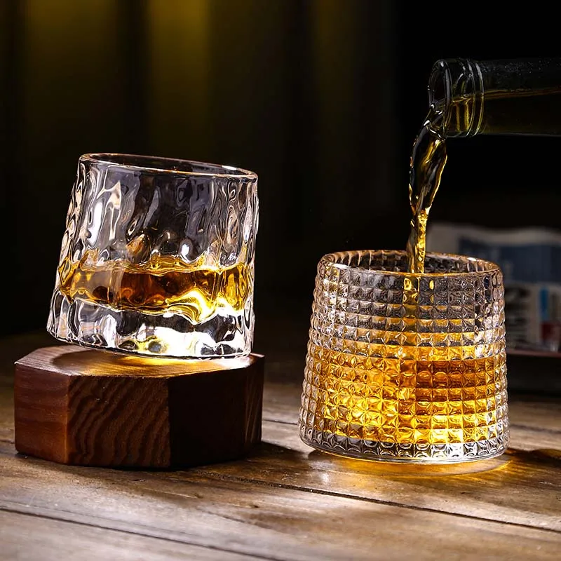 Rotating Whiskey Glass Tumbler (Set of 2)