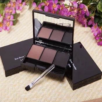 

3 Color Eyebrow Powder Palette Cosmetic Brand Eye Brow Enhancer Professional Waterproof Makeup Eye Shadow with Brush Mirror Box