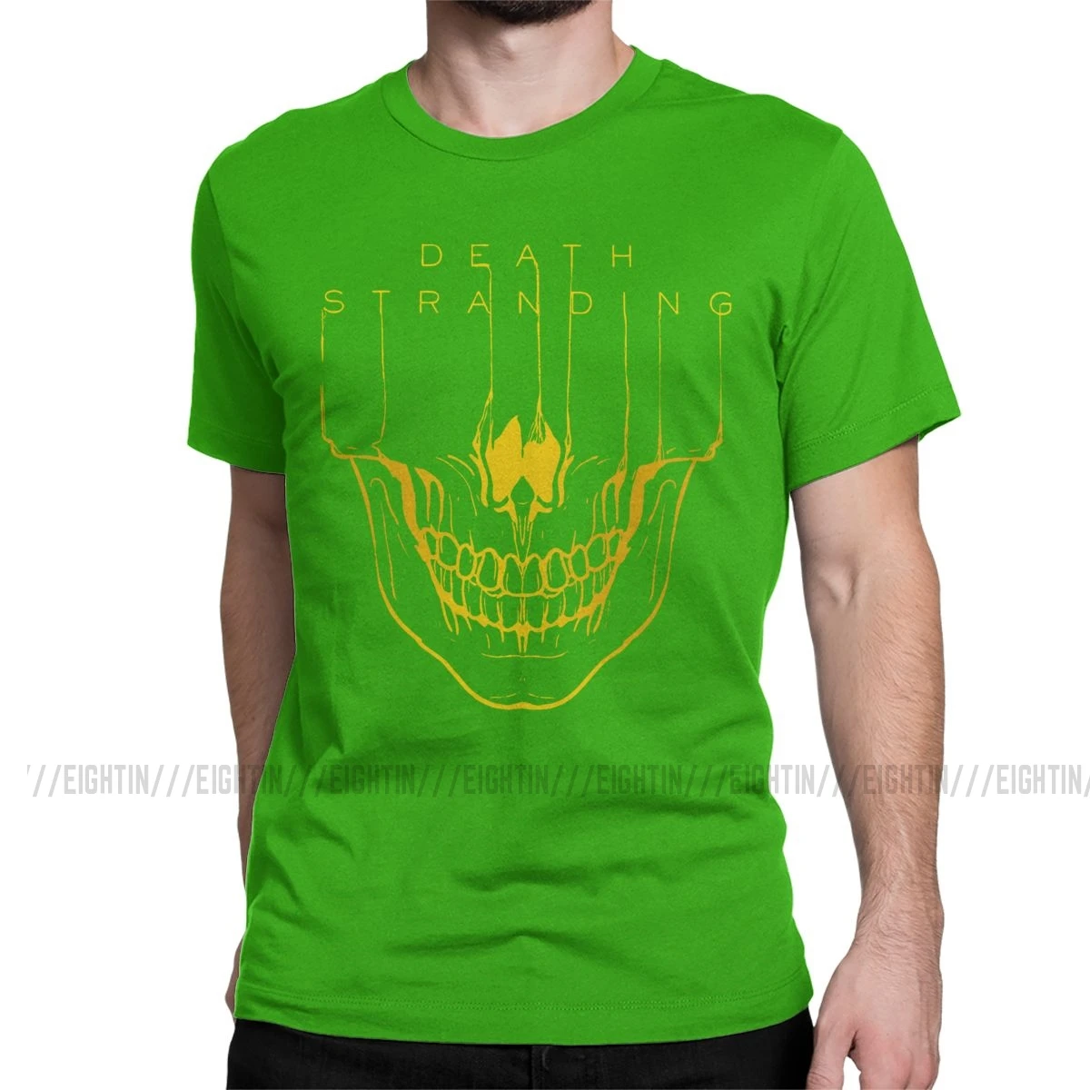 Мужская футболка с надписью "Death Stranding", Кодзима Хидео, металлическая шестерня, одноцветная футболка с коротким рукавом из хлопка с изображением игры "Reedus Norman Game Mgs", 4XL, 5XL, футболка - Цвет: Зеленый