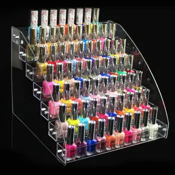 

3/4/5/6/7 Layers Clear Acrylic Nail Polish Varnish Display Stand Rack Holder Cosmetic Organizer Storage Box Case for Nail Salon
