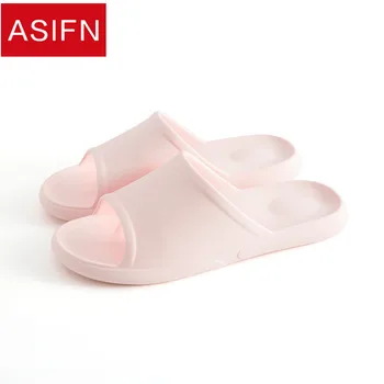 

ASIFN Women Summer Flip Flops Slippers Simple Soft Bottom Non-slip Indoor Bathroom Home Men's Sandals Couple Mules