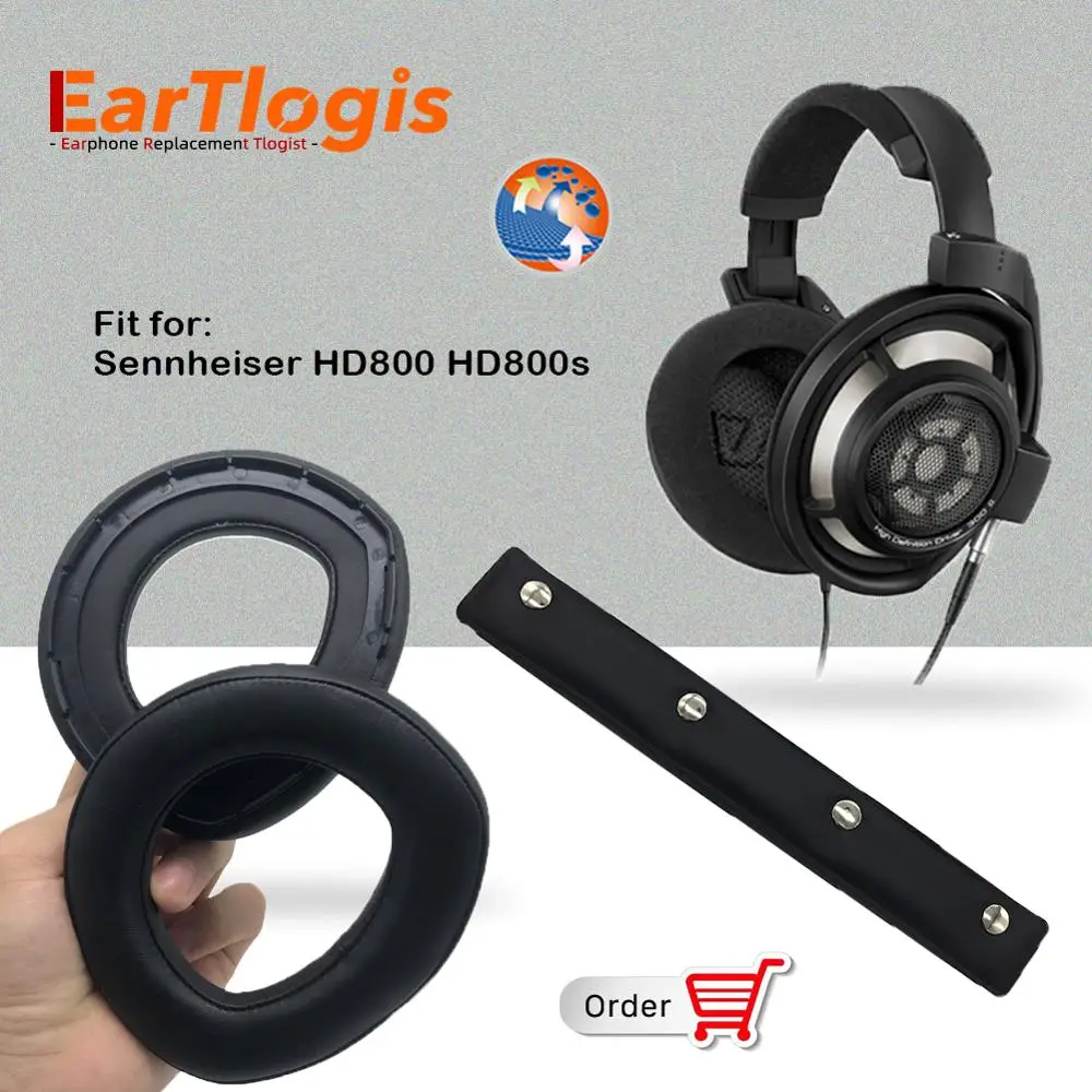EarTlogis бархат Запчасти для авто Sennheiser HD800 HD800s HD 800 S гарнитура подушечки бампер