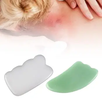 

Fake Jade G-ua Sha Scraping Board Anti Aging Stress Relief Skin Care Massage Tool premium stone that can be used for long time.