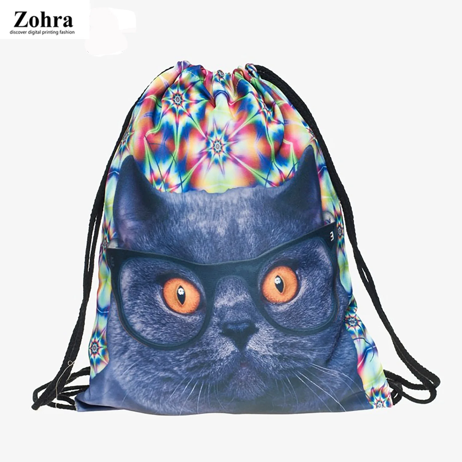 

Zohra New Style 3D Digital Printing Drawstring Bag Shopping Storage Drawstring Backpack