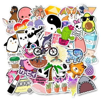 

50Pcs Kawaii of Non-repeated Waterproof and Lovely Cartoon Sticker Customization Can Be Moved, Repeatedly Posted ET Panda TZ038D