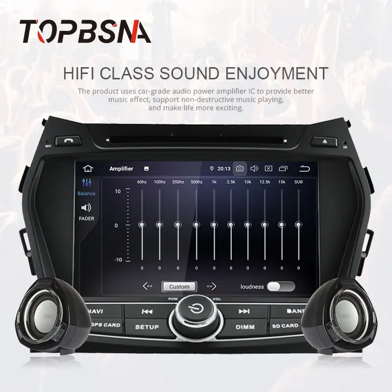 Cheap TOPBSNA Android 9.0 Car DVD player For Hyundai IX45/Santa fe 2013 2014 WIFI Multimedia GPS Stereo 2 Din Car Radio automotive RDS 2