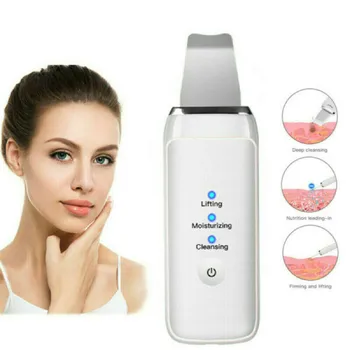 

Ultrasonic Skin Scrubber Face Deep Cleaning Exfoliator Spatula Deep Face Cleaner Peeling Shovel Machine Facial Pore Cleaner