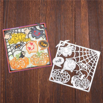 

YaMinSanNiO Halloween Cutting Dies Photo Album Crafts Stencil Background Punching Templates for Diy Scrapbooking Decor Mold New