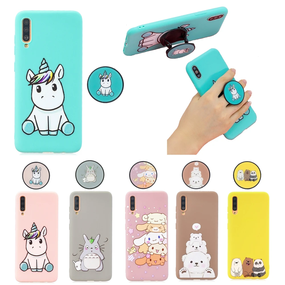 Чехол A30S A50S для Samsung Galaxy A70S чехол Kawaii складной держатель телефона силиконовый