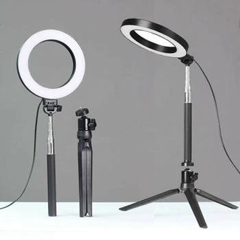 

Table Tripods For Makeup Video Live Studio Dimmable LED Ring Light Photography Selfie Makeup Fill Lamp with Tripod Stand