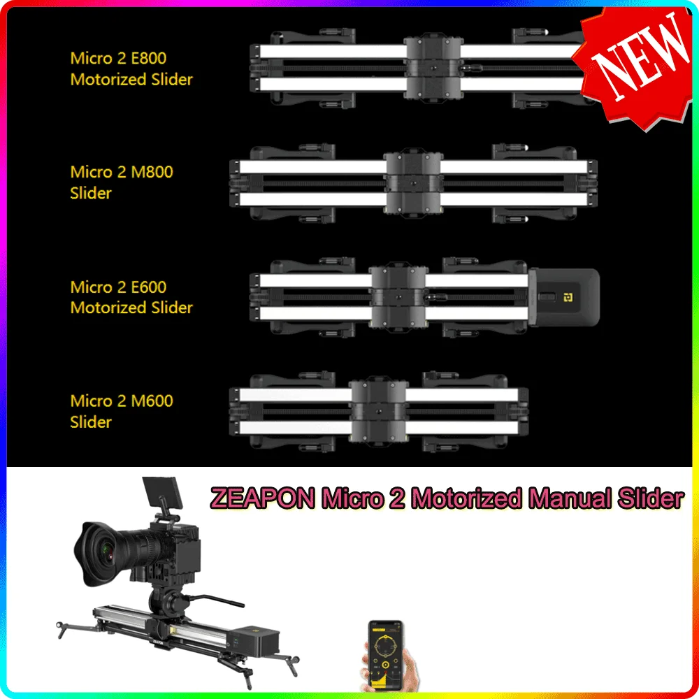 Zeapon Micro 2 E600 E800 M600 M800 DSLR Camera Motorized Manual Rail Slider Double Distance ultra silent Motor Track Slider