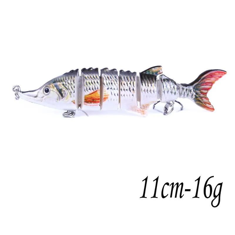 13,7 см 27 г тонущие воблеры 8 сегментов рыболовные приманки мульти шарнирная плавающая приманка жесткая приманка рыболовные снасти для окуня Isca Crankbait - Цвет: JM040-3-11CM-16g