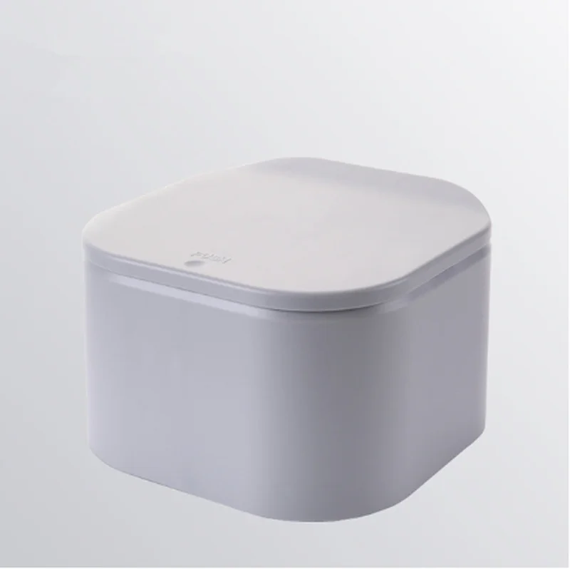 1 шт. мини двухслойные мусорные ящики многофункциональные надавливаемые настольные мусорные ящики для кухни офисное ведро для хранения мусора - Color: gray