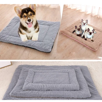 

Sleeping Winter Rectangle Thickened Sofa Mat Washable Soft Warm Pet Cushion Dog Bed Puppy Mattress Double Sided Blanket Cat