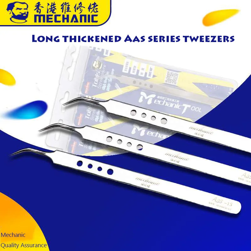 

Mechanic Ultra-Precision With Round Hole Cooling Function Lengthening thickening Straight Tip Cuved Tip Tweezer For Phone Repair
